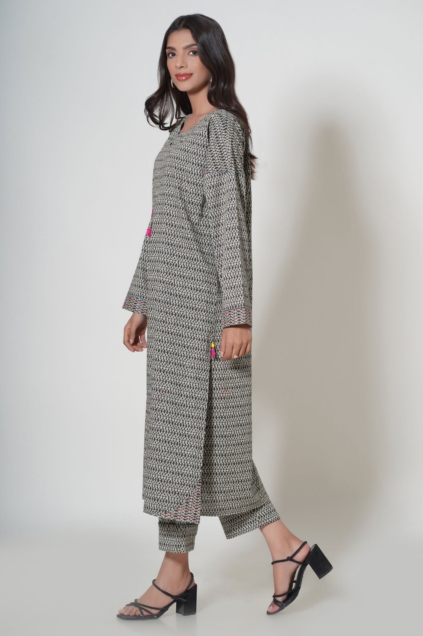 Stitched 2 Piece Printed Cambric Suit