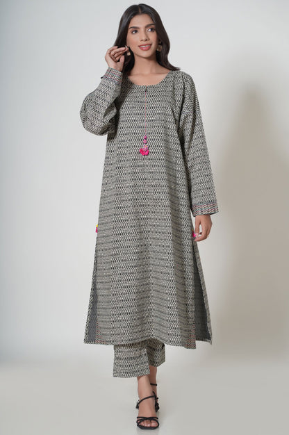 Stitched 2 Piece Printed Cambric Suit