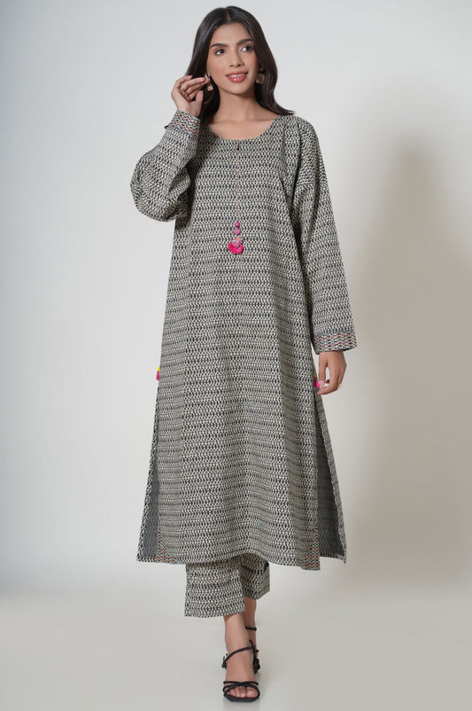 Stitched 2 Piece Printed Cambric Suit