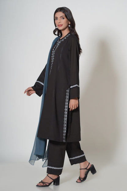 Stitched 2 Piece Embroidered Cambric Suit