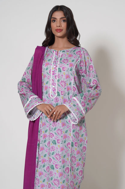 Unstitched 2 Piece Printed Lawn Suit