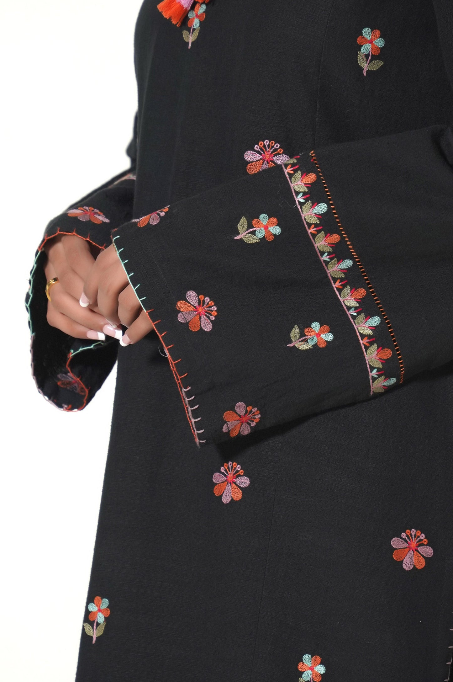 Unstitched 2 Piece Dyed Embroidered Khaddar Suit