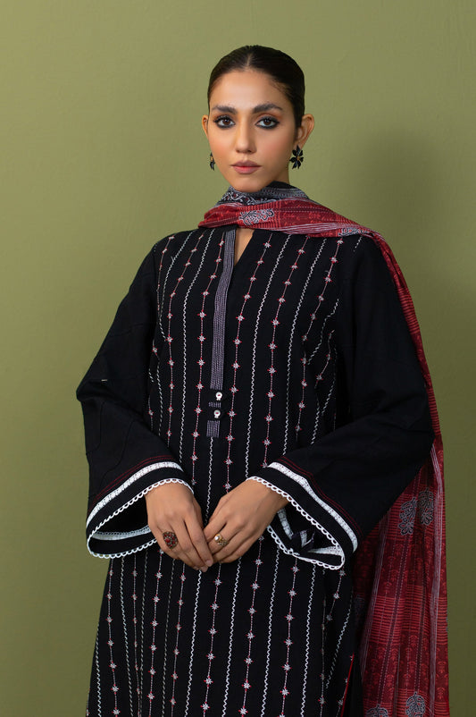 Unstitched 2 Piece Khaddar Embroidered Suit