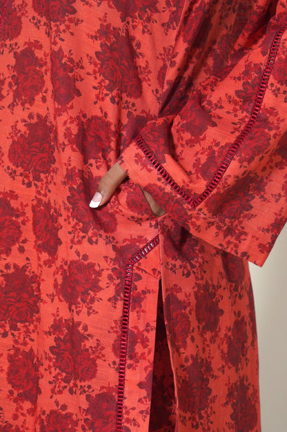 Unstitched 2 Piece Printed Khaddar Suit