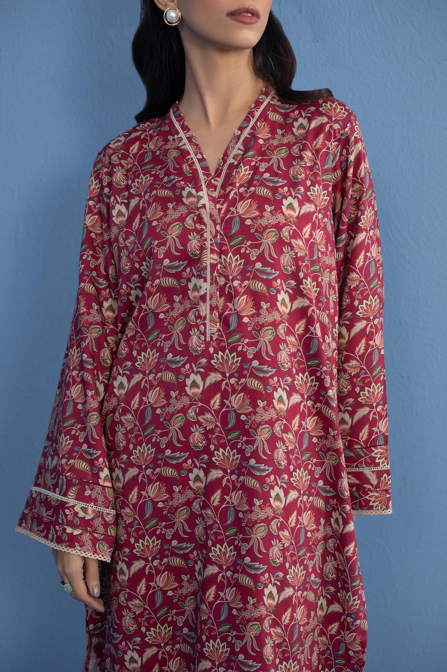 Unstitched 2 Piece Printed Khaddar Suit