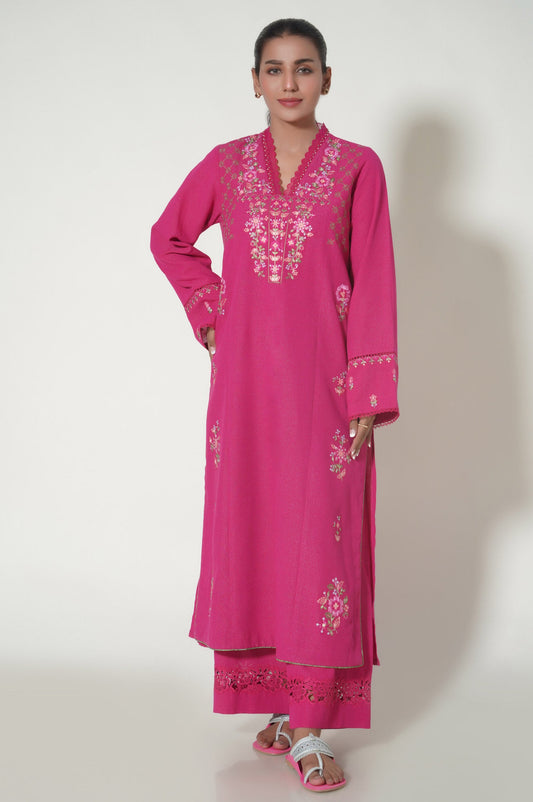 Unstitched 2 Piece Dyed Embroidered Karandi Suit