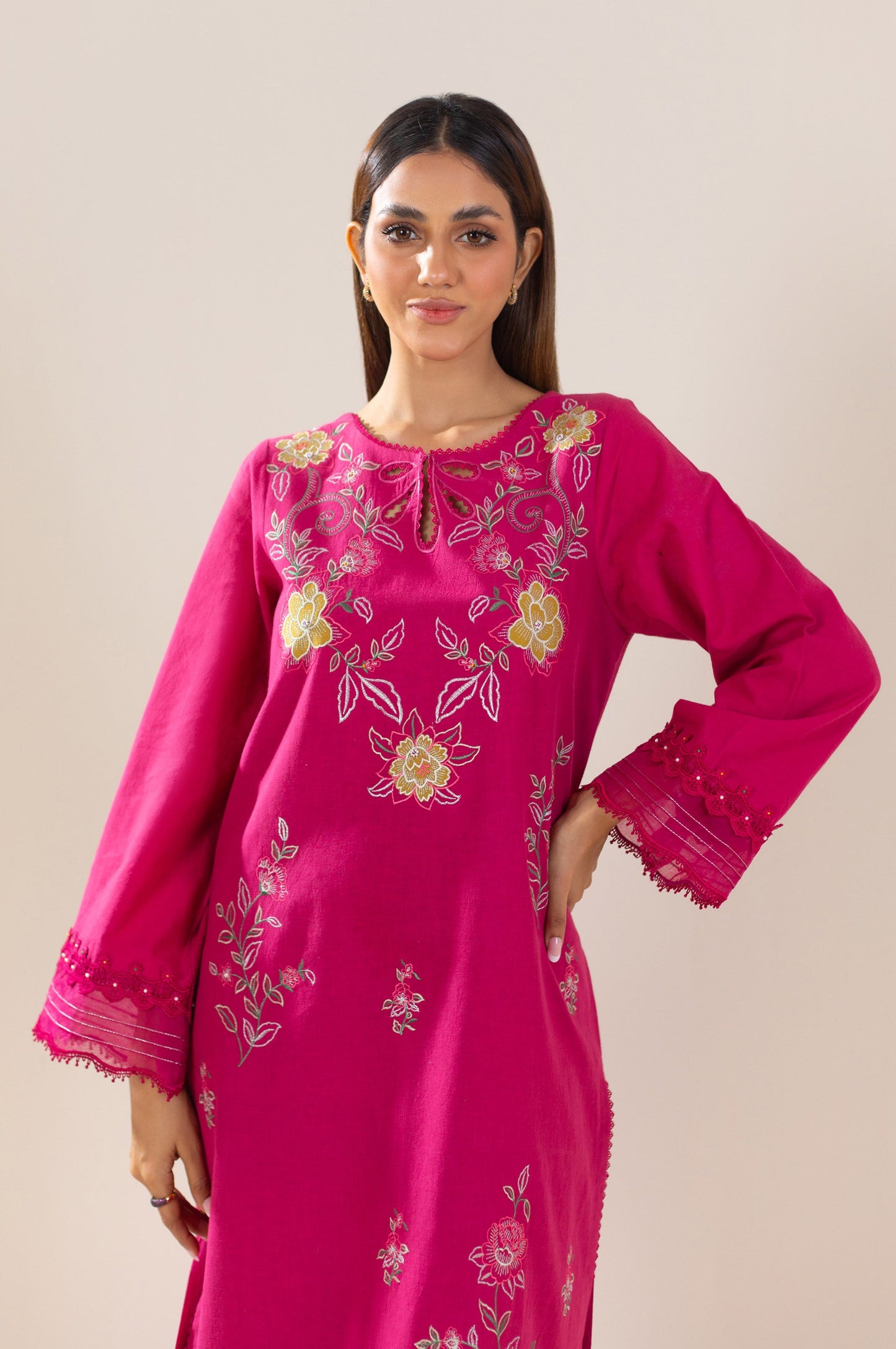 Unstitched 2 Piece Embroidered Lawn Suit