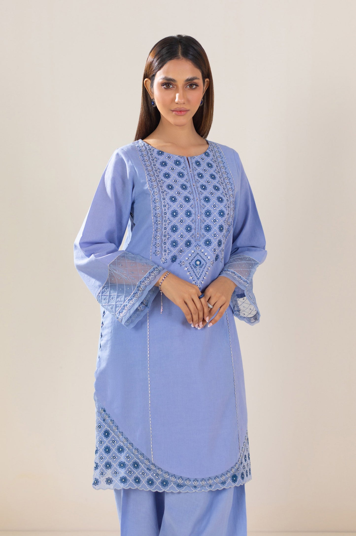Unstitched 2 Piece Embroidered Lawn Suit