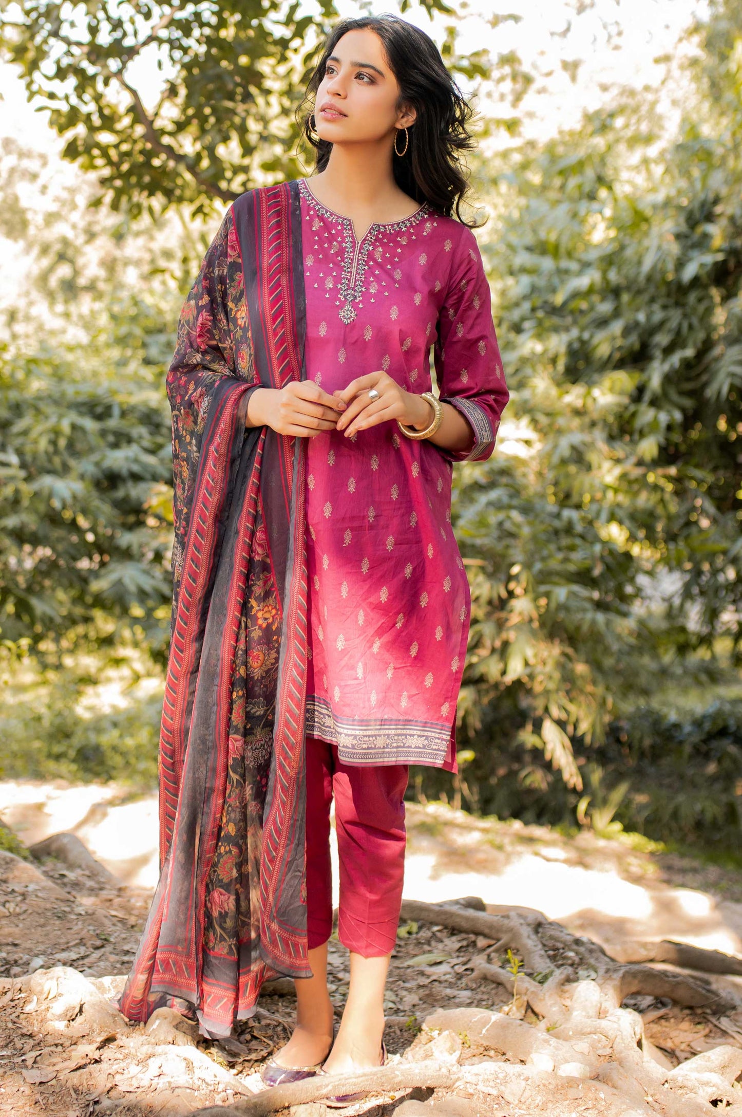 Unstitched 3 Piece Embroidered Lawn Suit