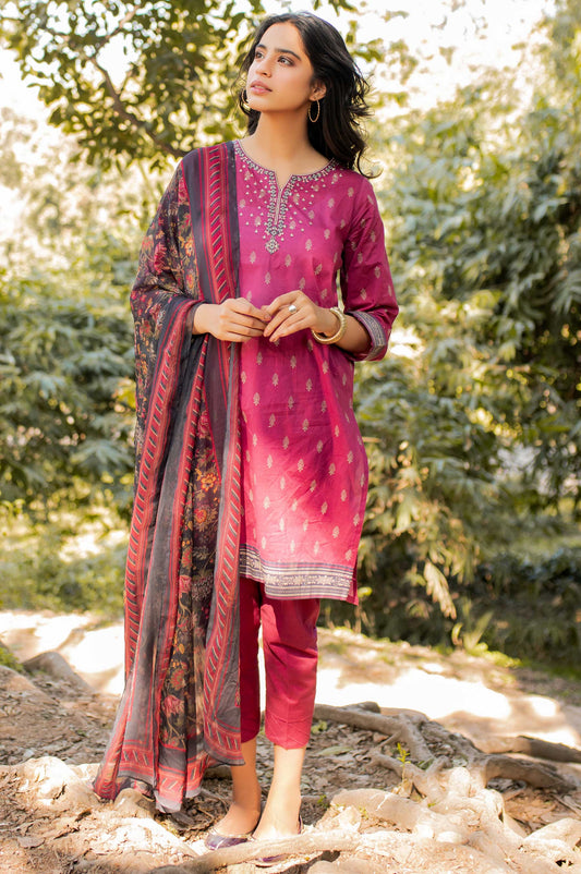 Unstitched 3 Piece Embroidered Lawn Suit