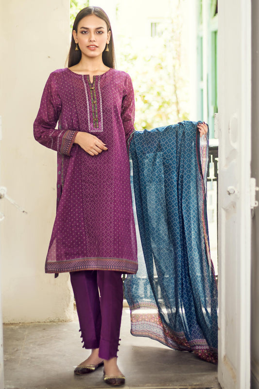 Unstitched-3-Piece-Slub-Lawn-Suit
