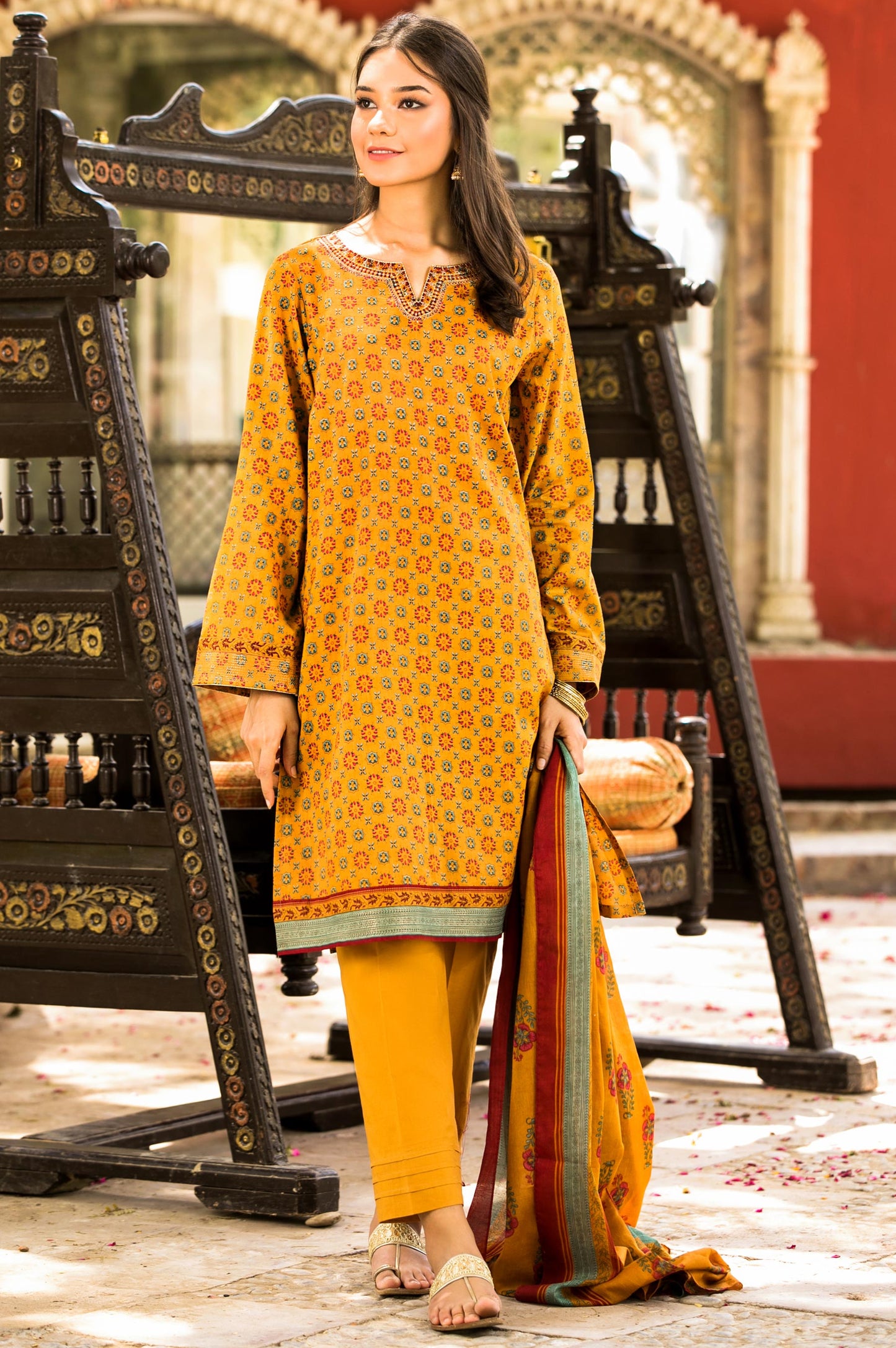Unstitched 3 Piece Embroidered Lawn Suit