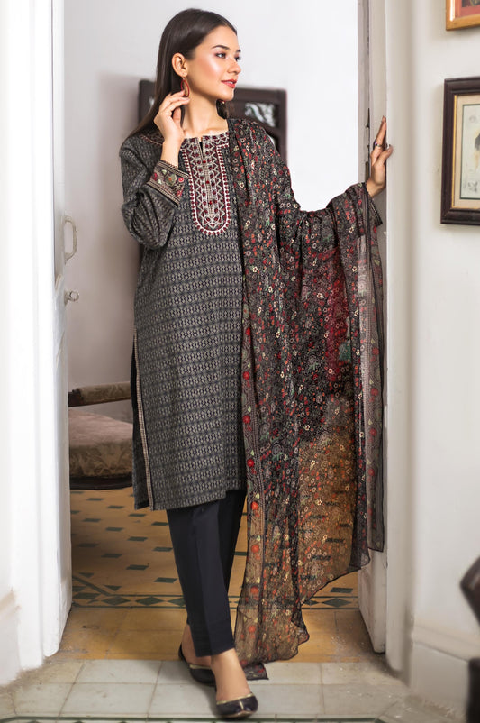 Unstitched 3 Piece Embroidered Lawn Suit