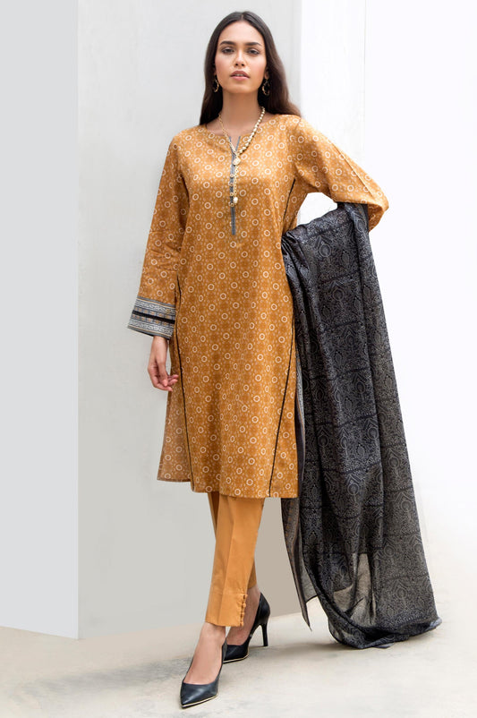 Unstitched 3 Piece Printed Lawn Suit
