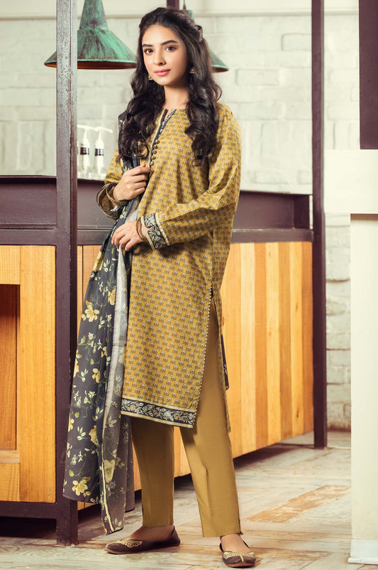 Unstitched 3 Piece Digital Printed Cambric Suit