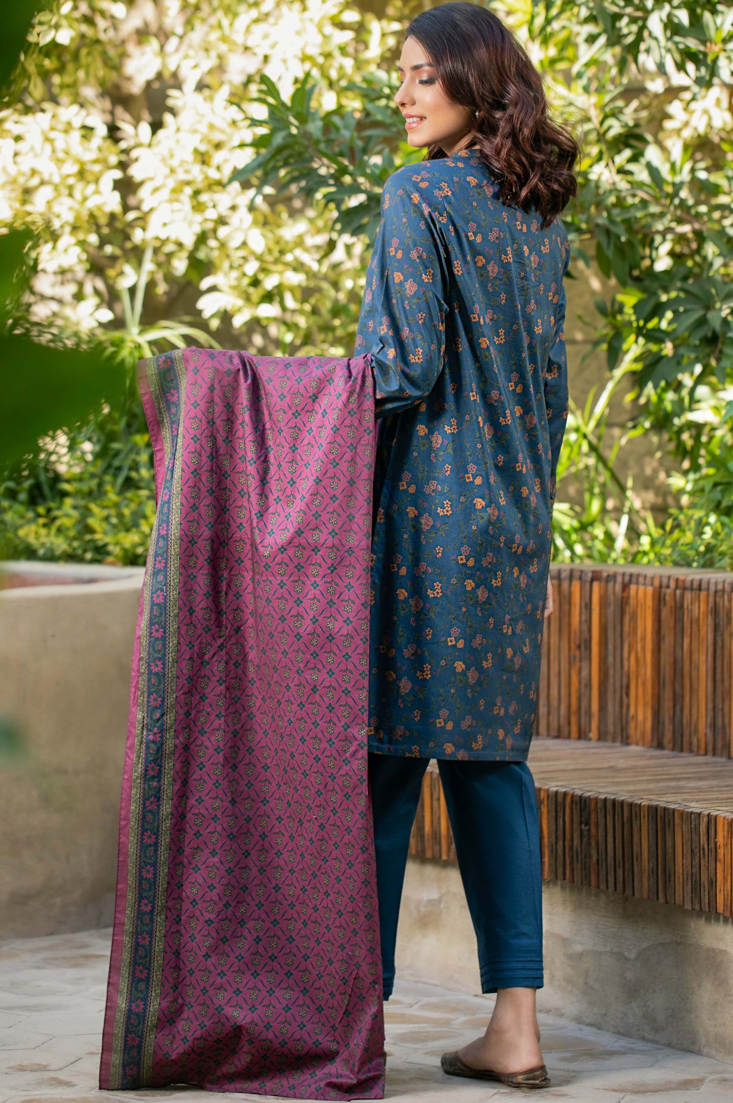 Stitched 3 Piece Printed Cambric Suit