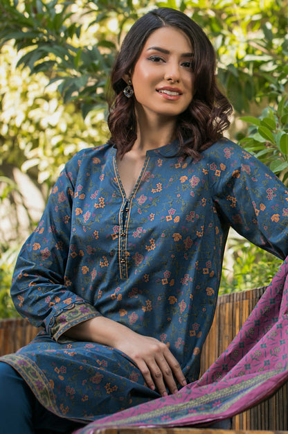 Stitched 3 Piece Printed Cambric Suit