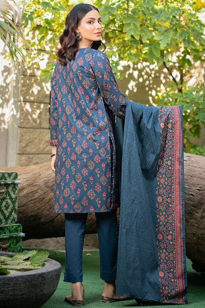 Stitched 3 Piece Printed Cambric Suit