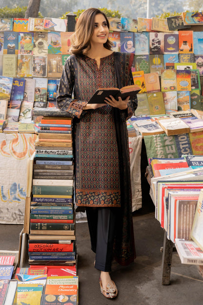 Stitched 3 Piece Printed Lawn Suit with Printed Lawn Dupatta