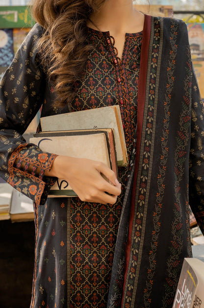 Stitched 3 Piece Printed Lawn Suit with Printed Lawn Dupatta