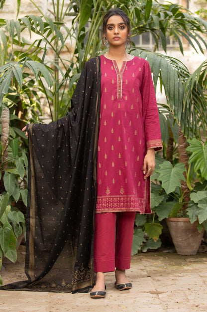Stitched 3 Piece Printed Gold Paste Lawn Suit