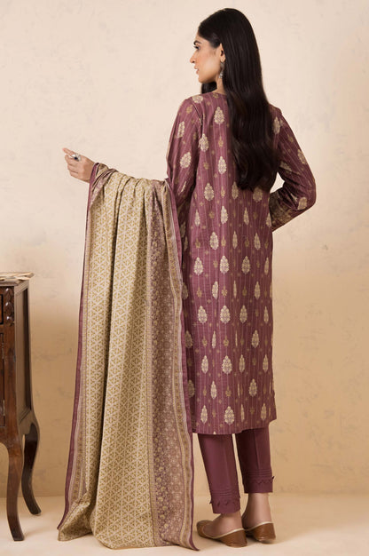 Stitched 3 Piece Embroidered Khaddar Suit