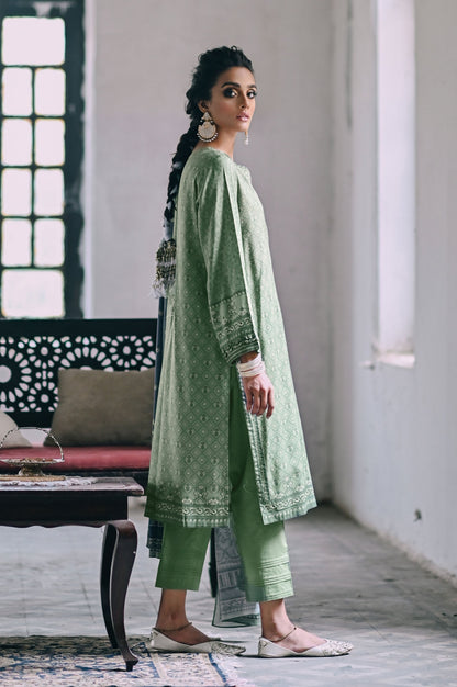 Stitched 3 Piece Embroidered Linen Viscose Suit