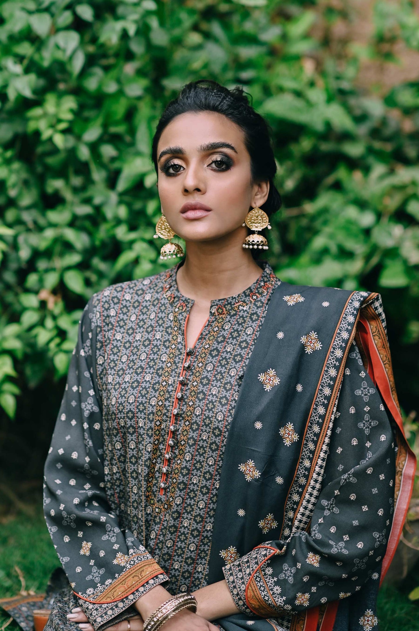 Stitched 3 Piece Printed Linen Viscose Suit