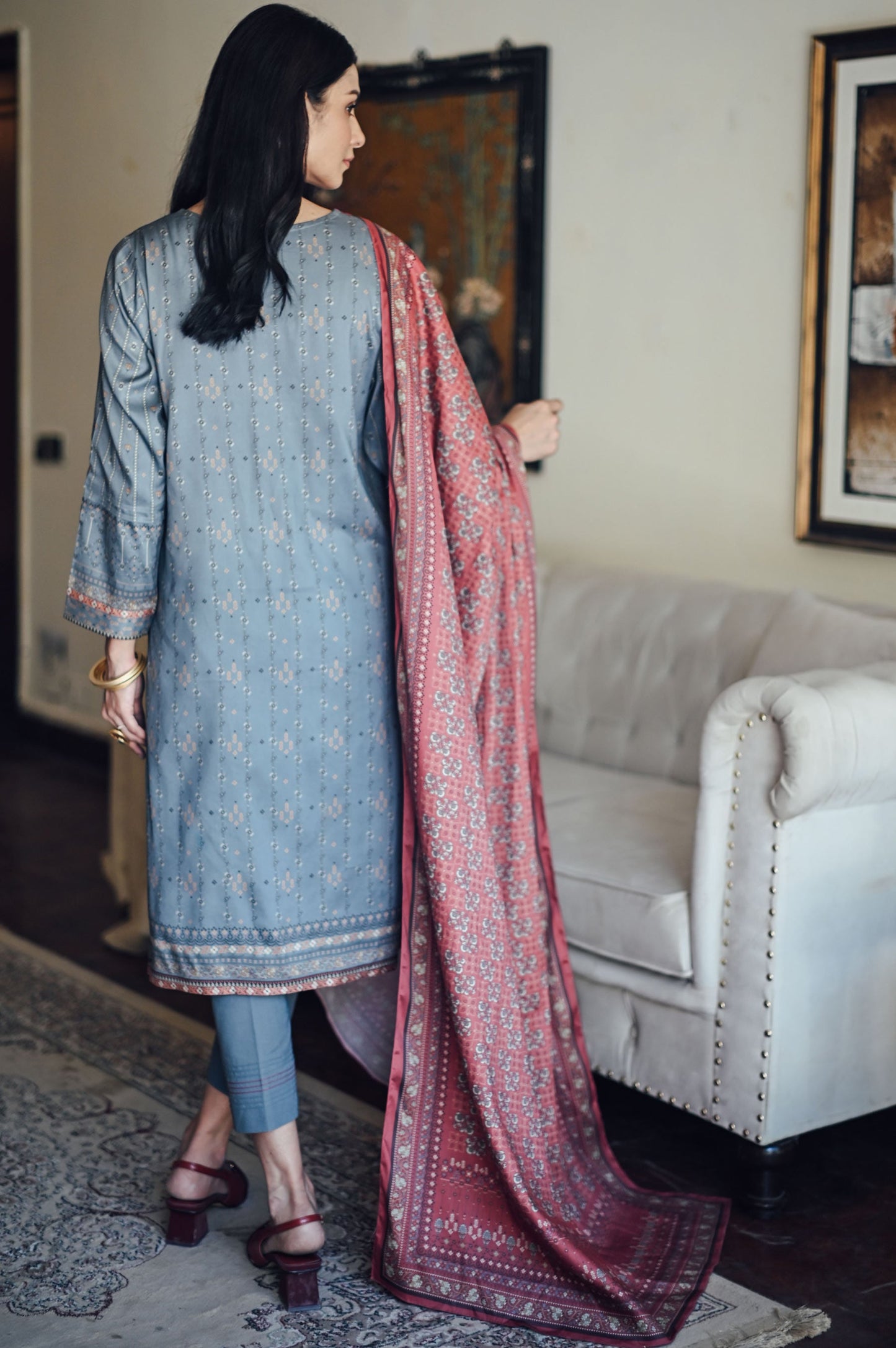 Stitched 3 Piece Embroidered Doria Linen Viscose Suit