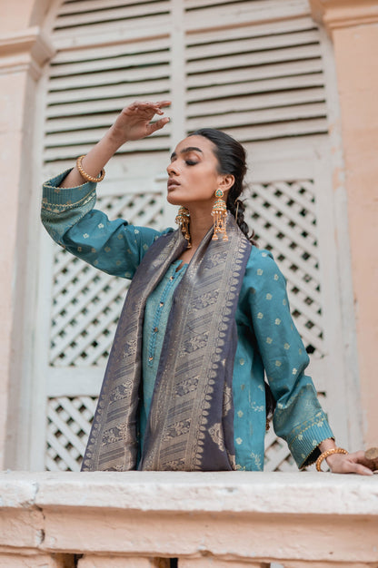 Stitched 3 Piece Jacquard Suit