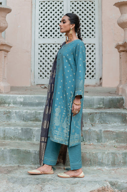 Stitched 3 Piece Jacquard Suit