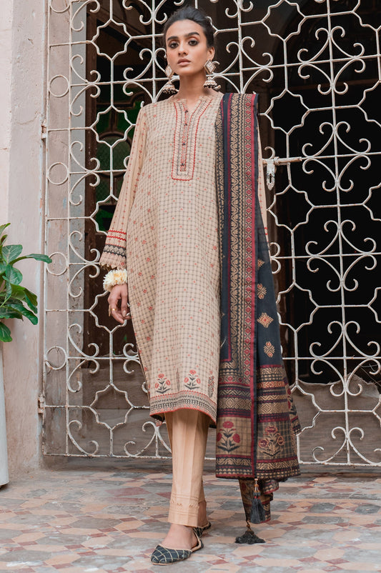 Unstitched 3 Piece Dyed Jacquard Suit
