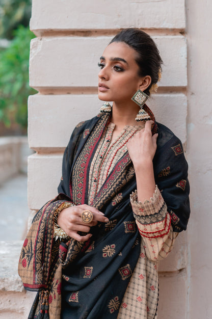 Stitched 3 Piece Jacquard Suit