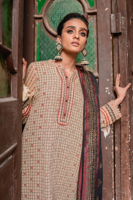 Stitched 3 Piece Jacquard Suit