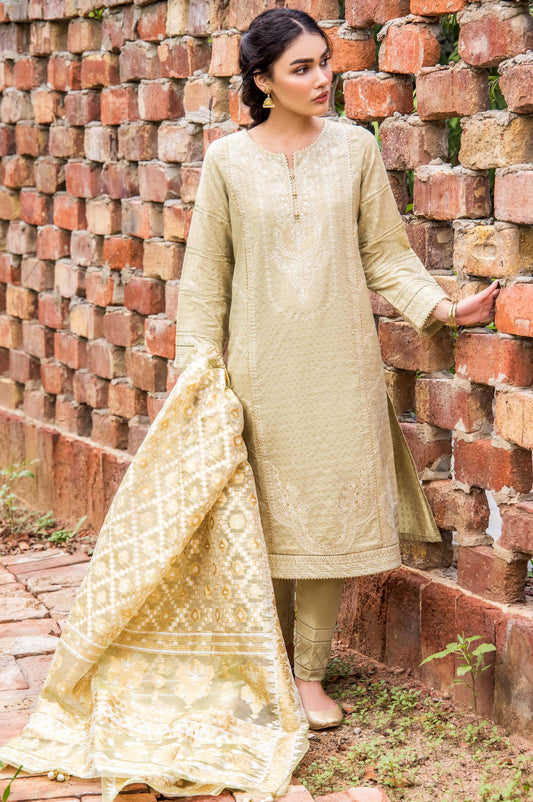 Unstitched 3 Embroidered Mysuri Jacquard with Organza Jacquard Suit