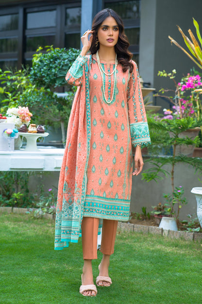 Stitched 3 Piece Printed Lawn Suit