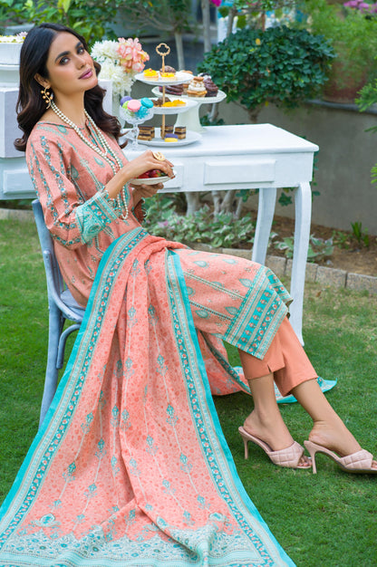 Stitched 3 Piece Printed Lawn Suit