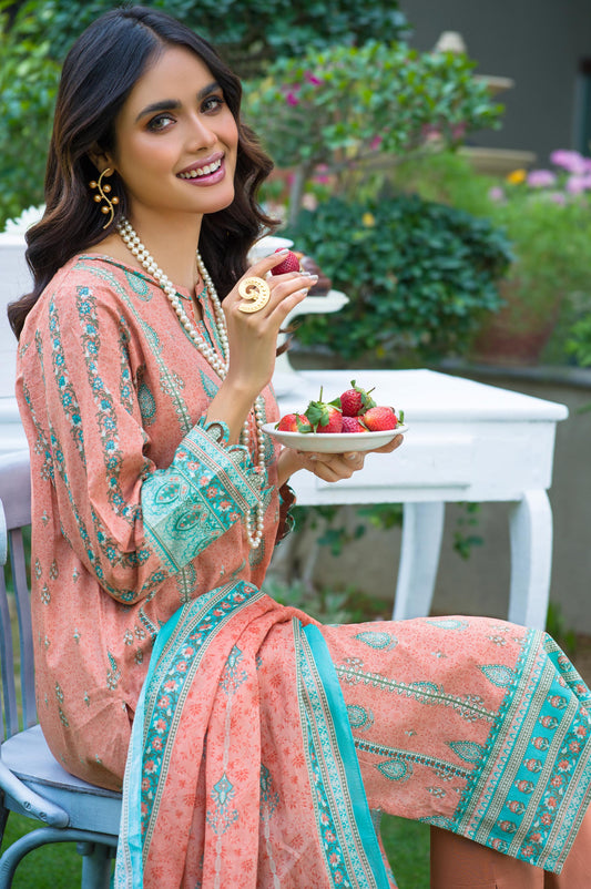 Stitched 3 Piece Printed Lawn Suit