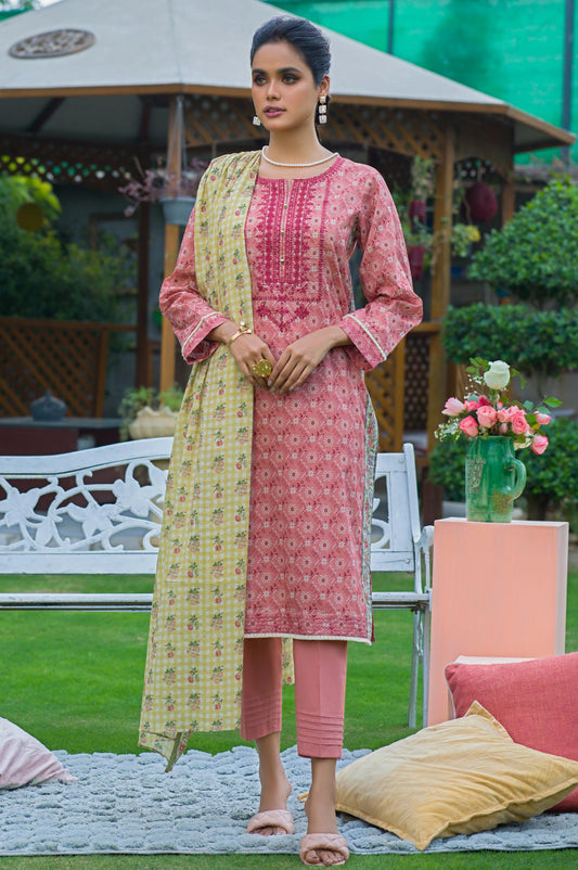 Unstitched 3 Piece Embroidered Lawn Suit