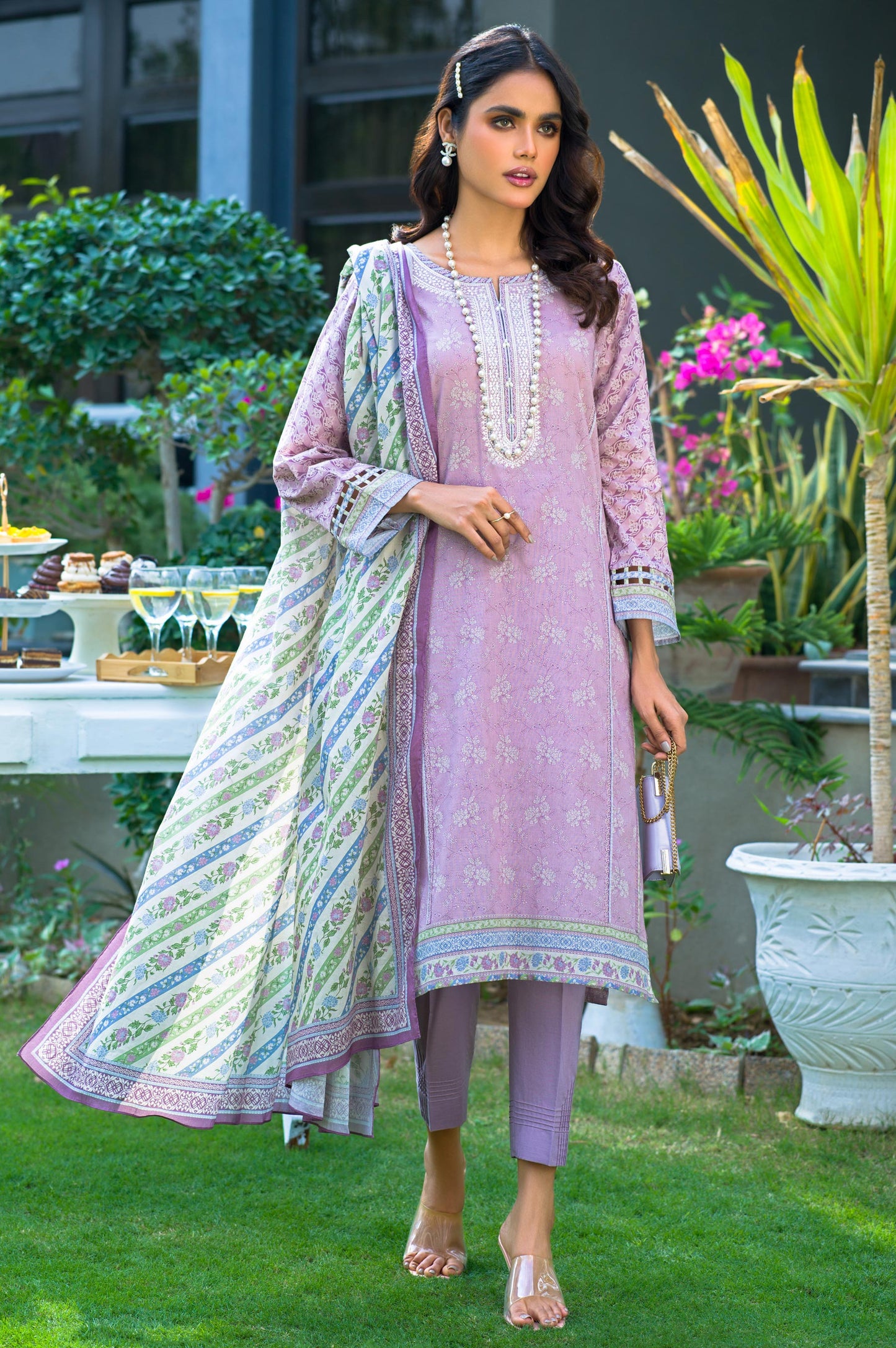 Stitched 3 Piece Embroidered Lawn Suit