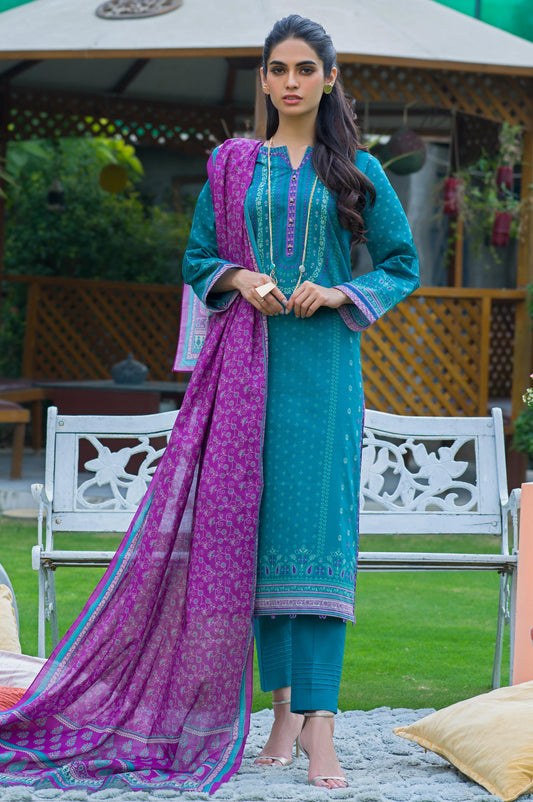 Stitched 3 Piece Printed Lawn Suit