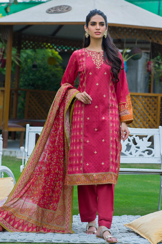 Stitched 3 Piece Embroidered Lawn Suit