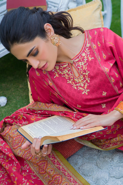Stitched 3 Piece Embroidered Lawn Suit