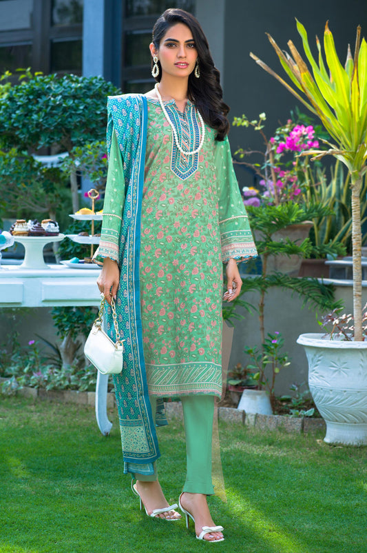 Unstitched 3 Piece Printed Lawn Suit