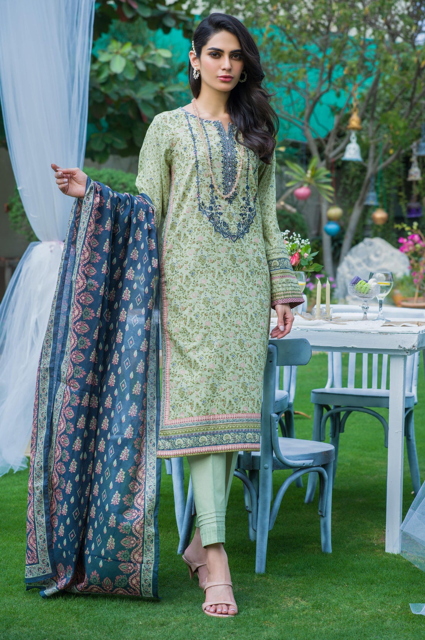 Stitched 3 Piece Embroidered Lawn Suit