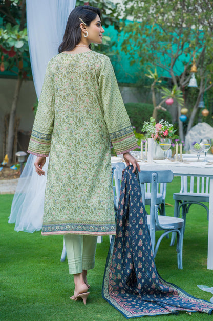 Stitched 3 Piece Embroidered Lawn Suit