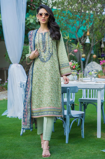 Stitched 3 Piece Embroidered Lawn Suit