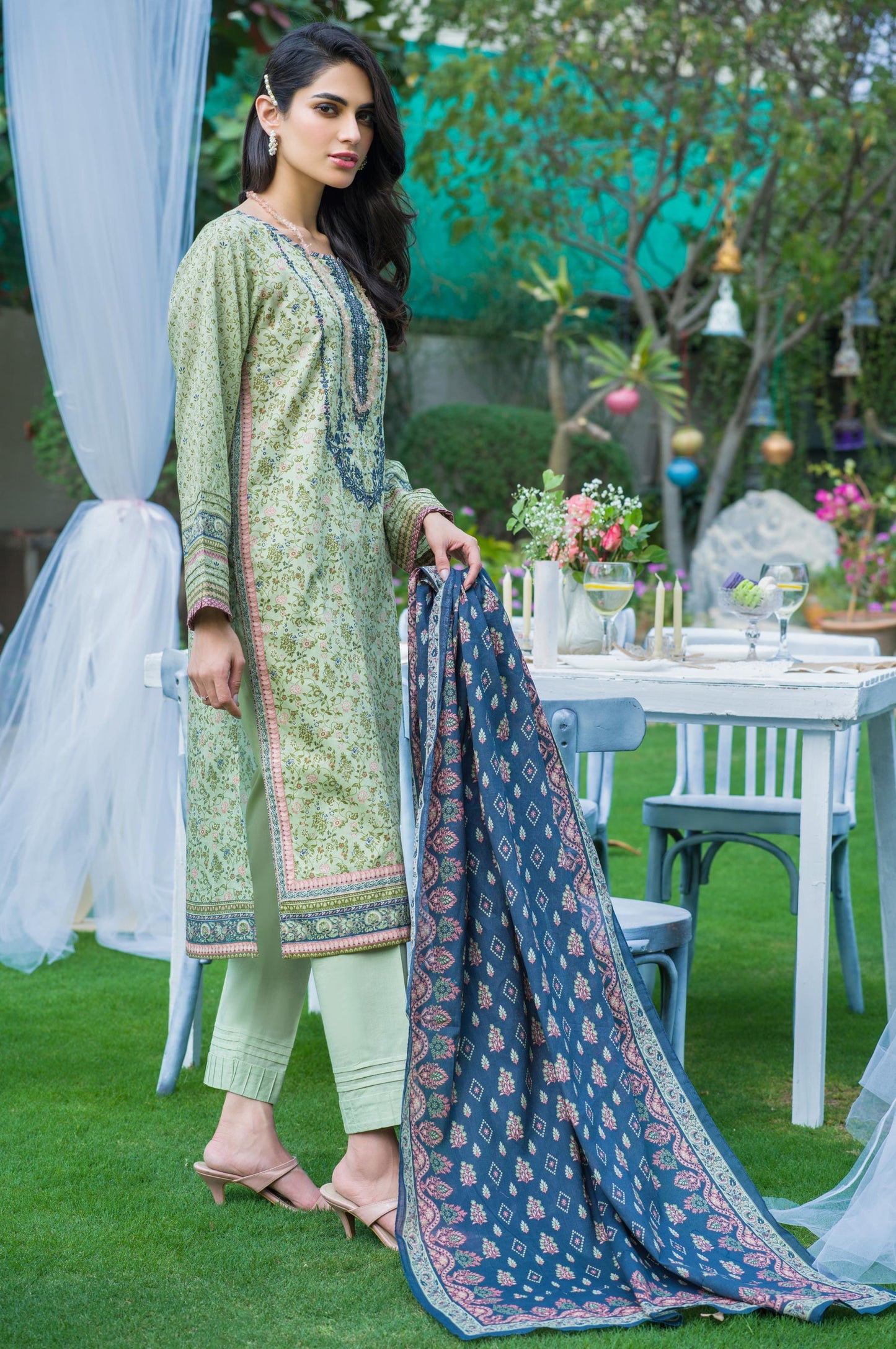 Stitched 3 Piece Embroidered Lawn Suit