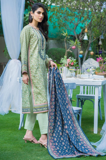 Stitched 3 Piece Embroidered Lawn Suit