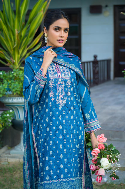 Stitched 3 Piece Embroidered Lawn Suit